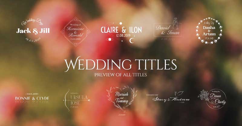 Free Wedding Titles For Premiere And After Effects